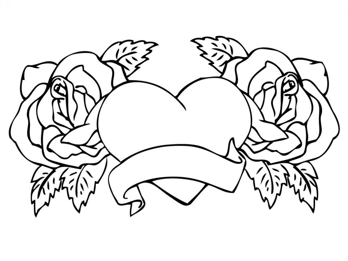 1152x864 Coloring Pages Roses