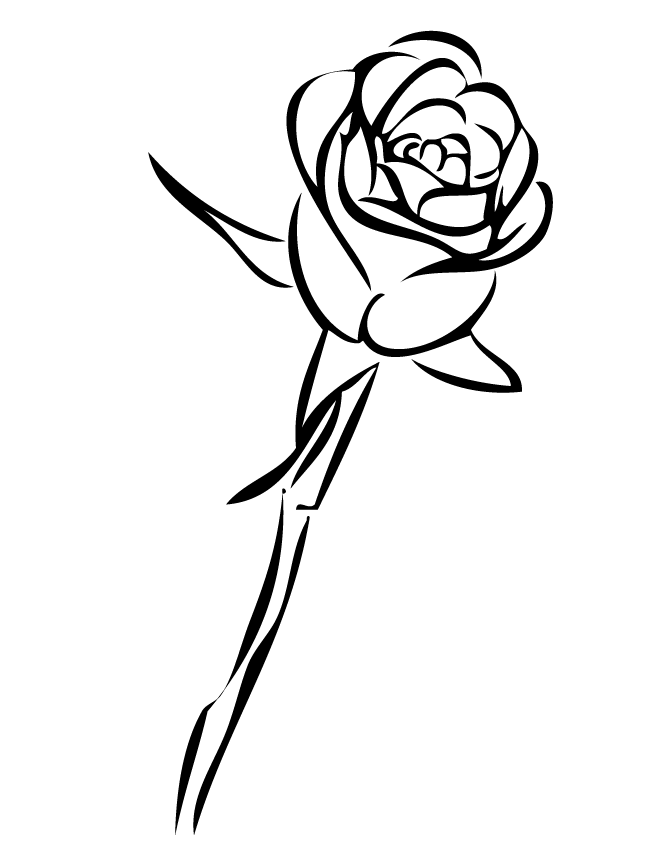 670x867 Rose Coloring Page