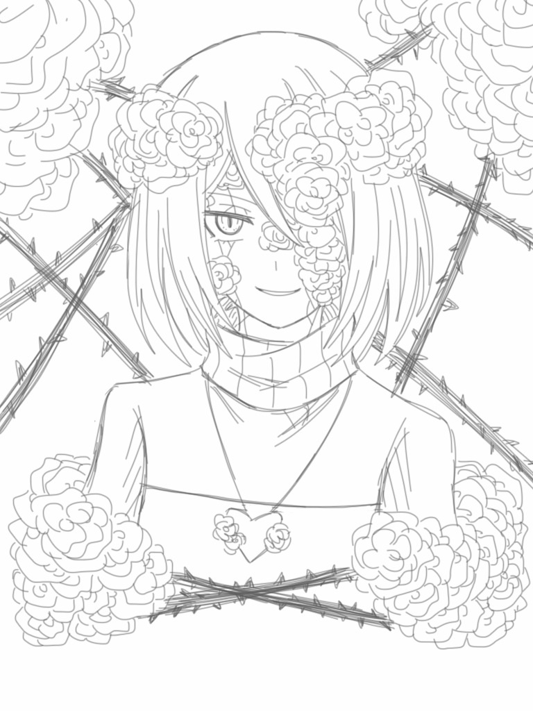 768x1024 Roses And Thorns Wip By Cneko Chan