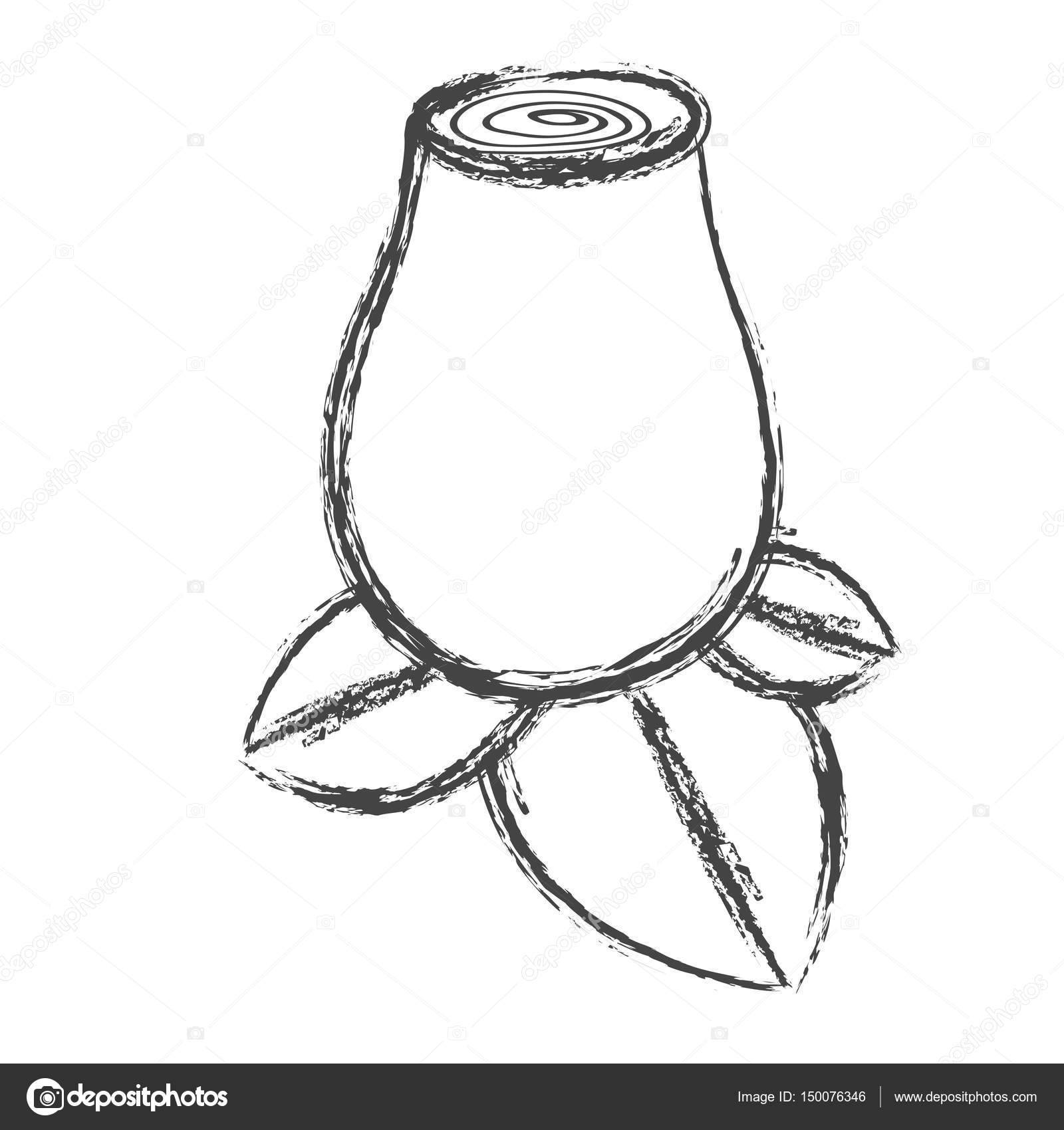 1600x1700 Blurred Silhouette Sketch Drawing Rosebud With Leaves Closeup