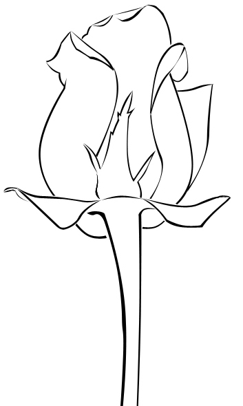 353x590 Rosebud Digitale Stempel Templates, Stencils, Silhouettes, Free