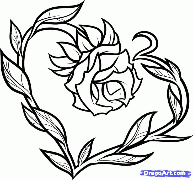 Roses And Hearts Drawing at GetDrawings | Free download