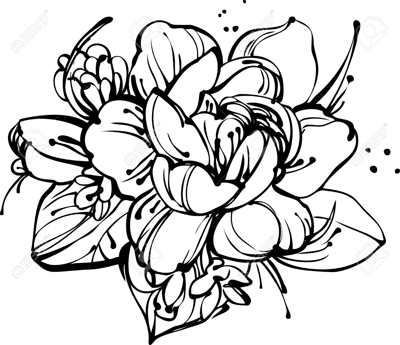 1300x1121 Flower Bunch Drawing Black And White Bouquet Of Roses Drawing. Pin