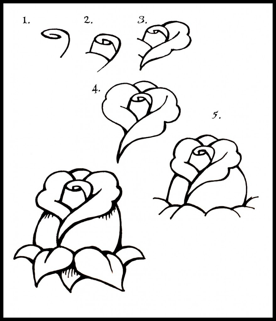 Roses Drawing Easy at GetDrawings | Free download