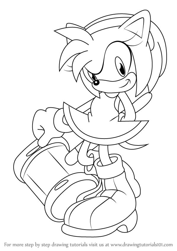 598x844 Learn How To Draw Amy Rose From Sonic Hedgehog (Sonic