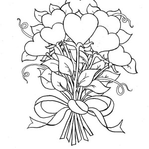 300x300 Beautiful Drawing Of Hearts And Roses Coloring Page Beautiful