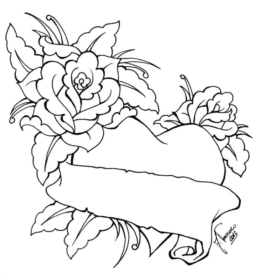 863x946 Pictures Of Roses And Hearts To Draw Heart Tattoo Designs