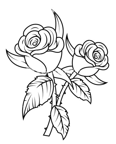 401x500 Primary Roses Clipart Black And White 82 On Free Clip Art