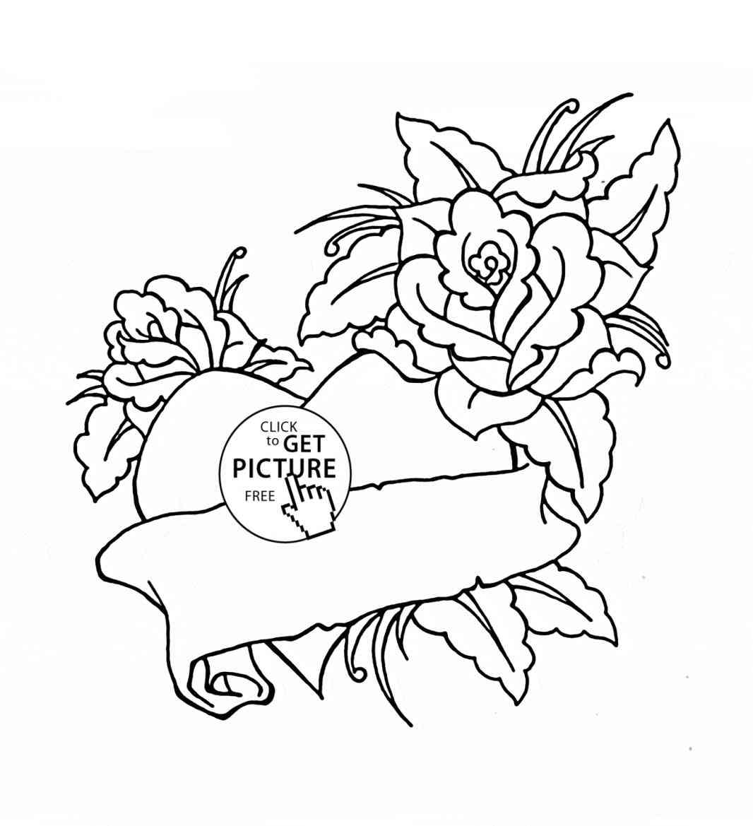 1066x1169 Heart Roses Pencil Drawing Stock Illustration Graffiti With Rose