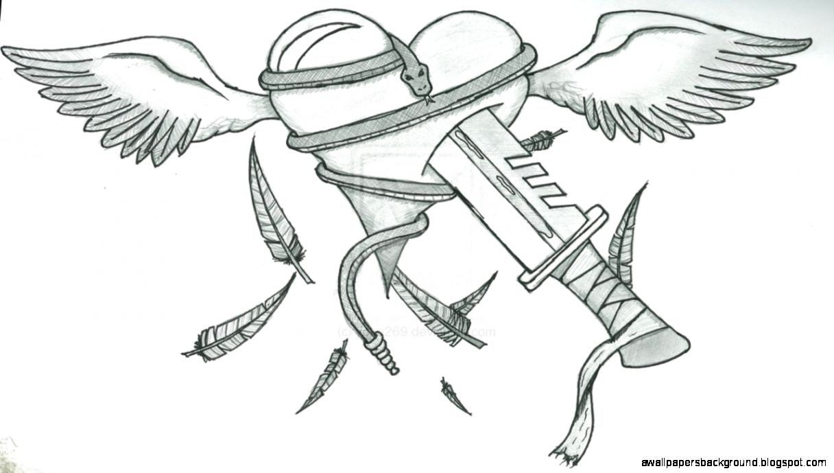 1216x689 Graffiti Heart With A Rose Burning Rose Heart Drawing