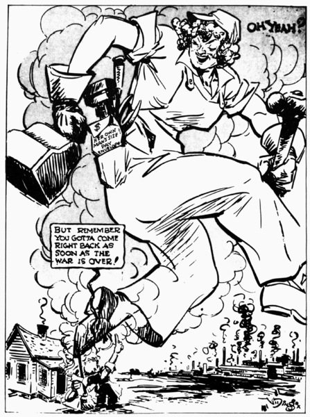 447x600 Rosie The Riveter Steps Out. American Cartoon, C1943, Comment