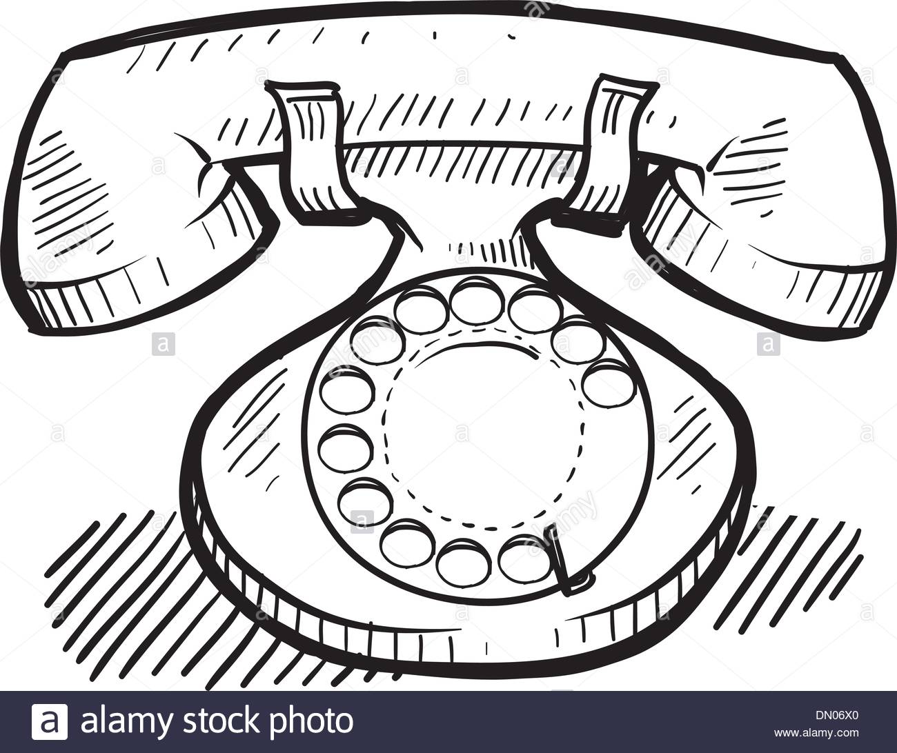 1300x1092 Rotary Telephone Sketch Stock Vector Art Amp Illustration, Vector