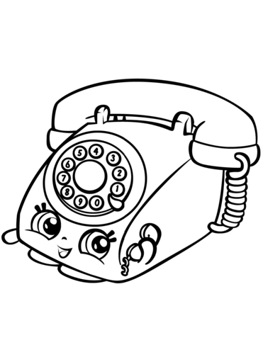 371x480 Chatter Rotary Telephone Shopkin Coloring Page Free Printable