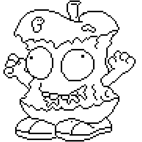 290x290 Rotten Apple Colouring Activity Pixel Art By Chasersgaming