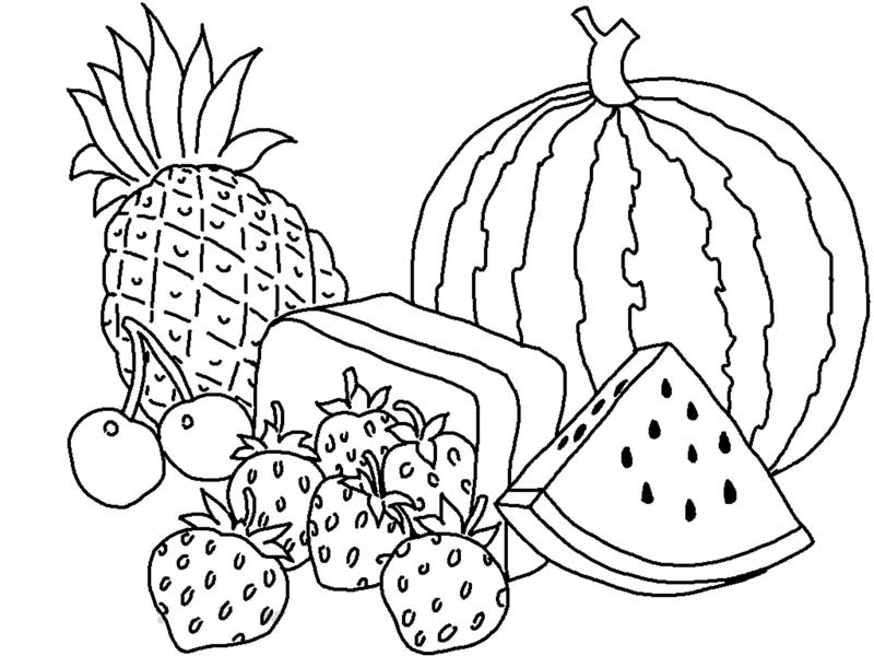 800x600 Various Types Of Fruits Coloring Page Kids Play Color Coloring