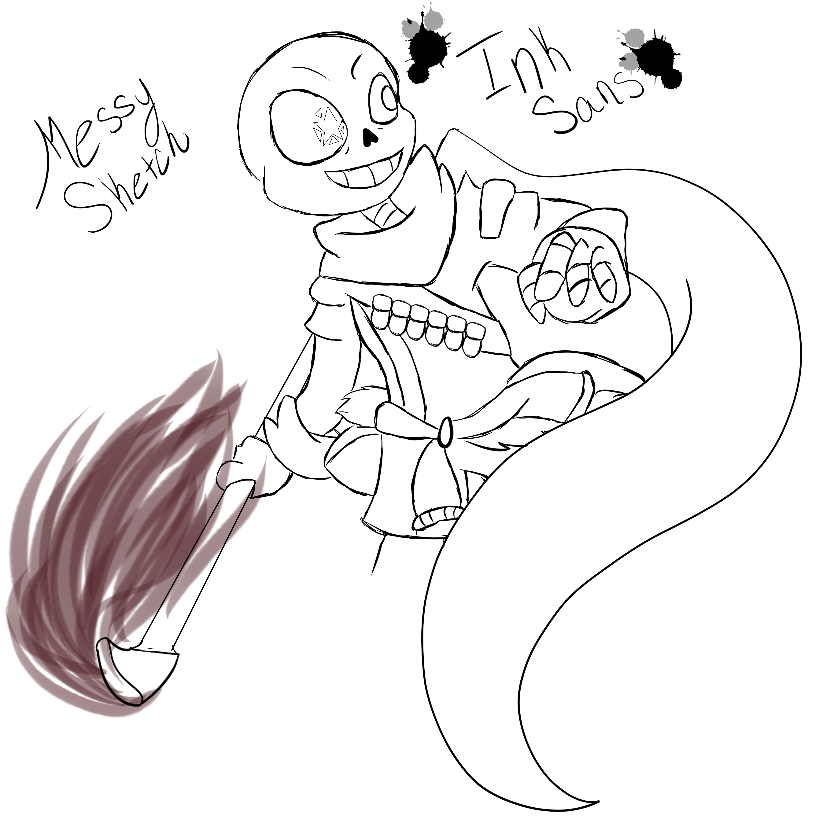 2692x2725 Ink Sans Rough Sketch By Caughtinfandoms