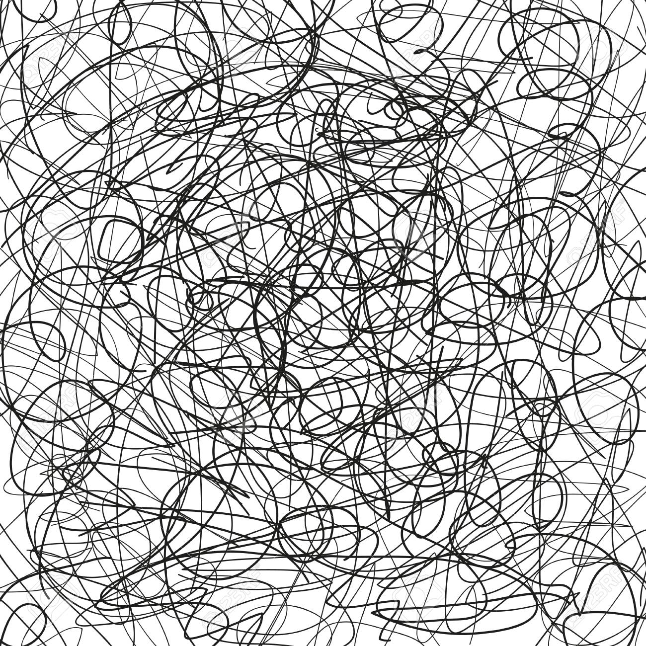 1300x1300 Chaos Pattern. Abstract Texture. Random Chaotic Lines. Intricate