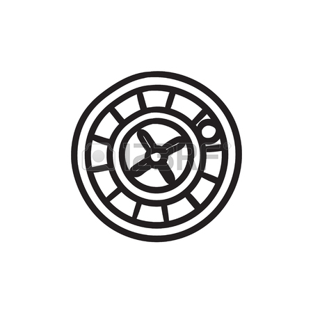 450x450 Roulette Wheel Vector Sketch Icon Isolated On Background. Hand
