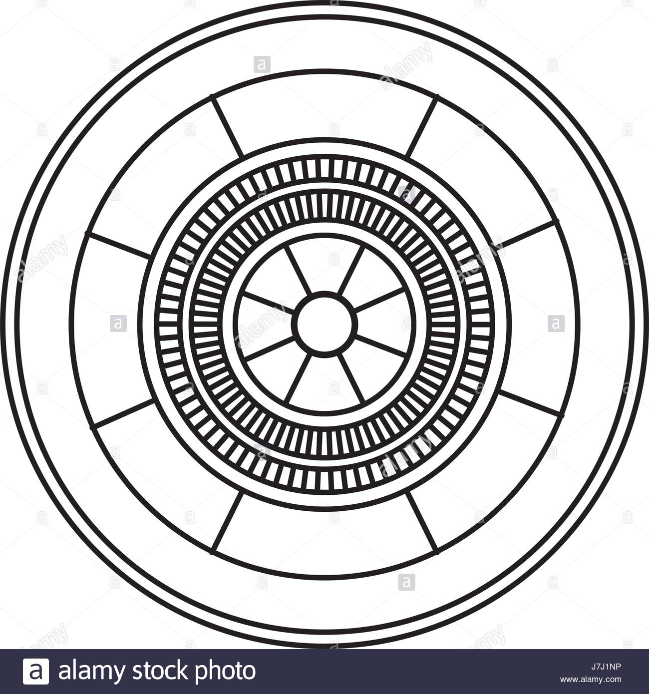 1300x1390 Casino Gambling Roulette Wheel Game Image Outline Stock Vector Art