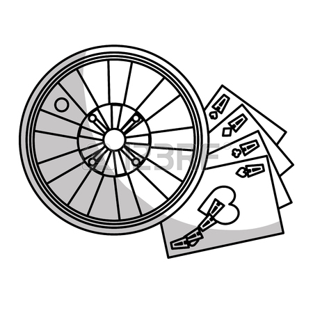450x450 Casino Roulette Wheel And Poker Cards Over White Background