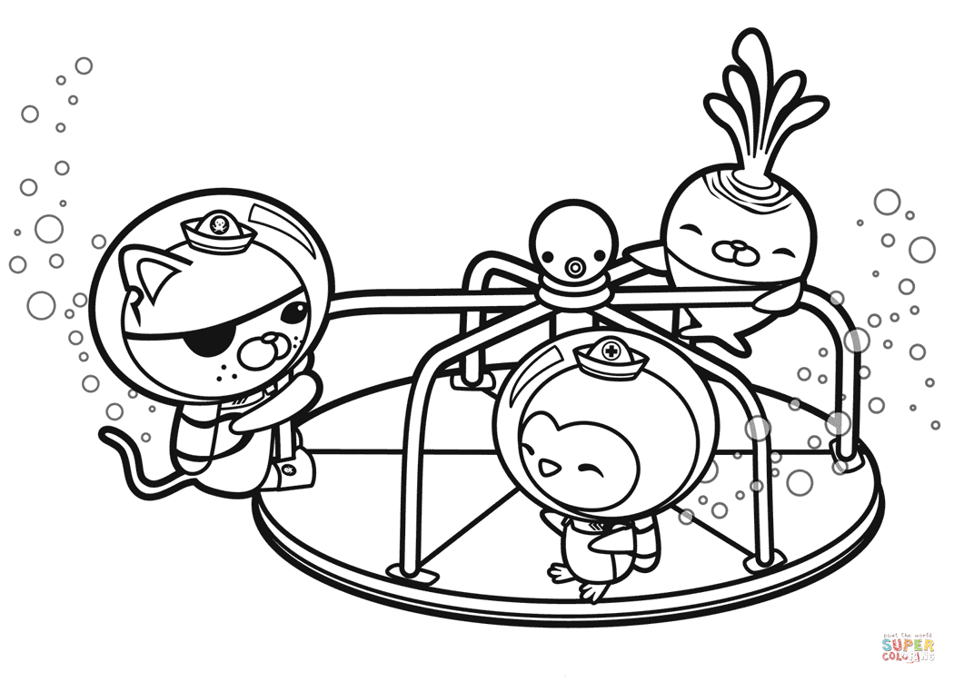 1050x751 Friends Are Found On A Merry Go Round Coloring Page Free