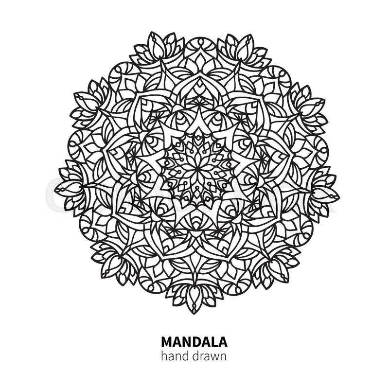 800x800 Mandala Flower Vector Drawing. Decorative Boho Round Ornament