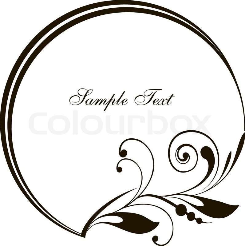 797x800 Round Frame With Decorative Branch. Vector Illustration. Stock