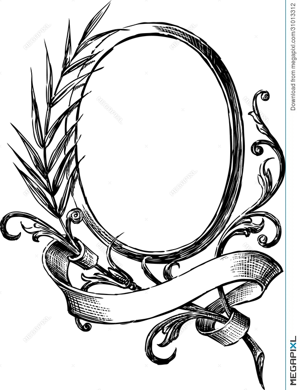 615x800 Vintage Round Frame Illustration 31013312