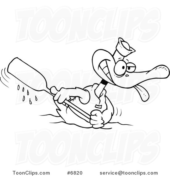 581x600 Cartoon Black And White Line Drawing Of A Rowing Duck