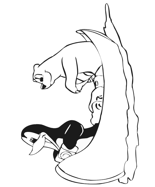 660x795 Penguin And Polar Bear Coloring Page Rowing A Canoe