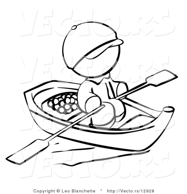 600x620 Vector Of Person Rowing A Chinese Boat