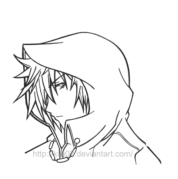600x606 Roxas Lineart By Kiki02