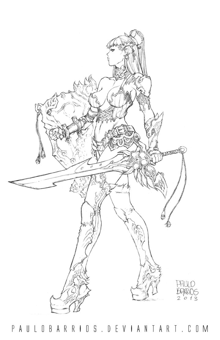 720x1111 Girl Fantasy Rpg In Pencils By Paulobarrios