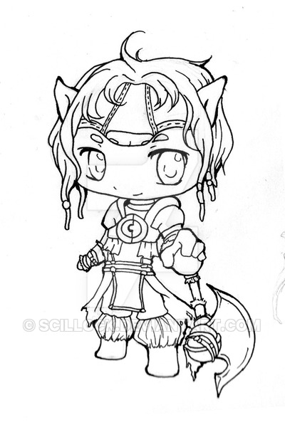 400x614 Chibi Ink Drawing Rpg Style Character By Scillock