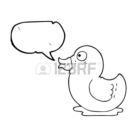 450x450 Freehand Drawn Speech Bubble Cartoon Rubber Duck Royalty Free
