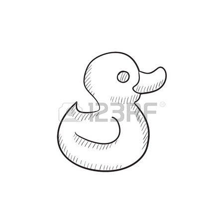 450x450 Bath Duck Vector Sketch Icon Isolated On Background. Hand Drawn