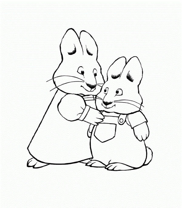 600x686 Ruby Love Her Brother Max Very Much In Max And Ruby Coloring Page