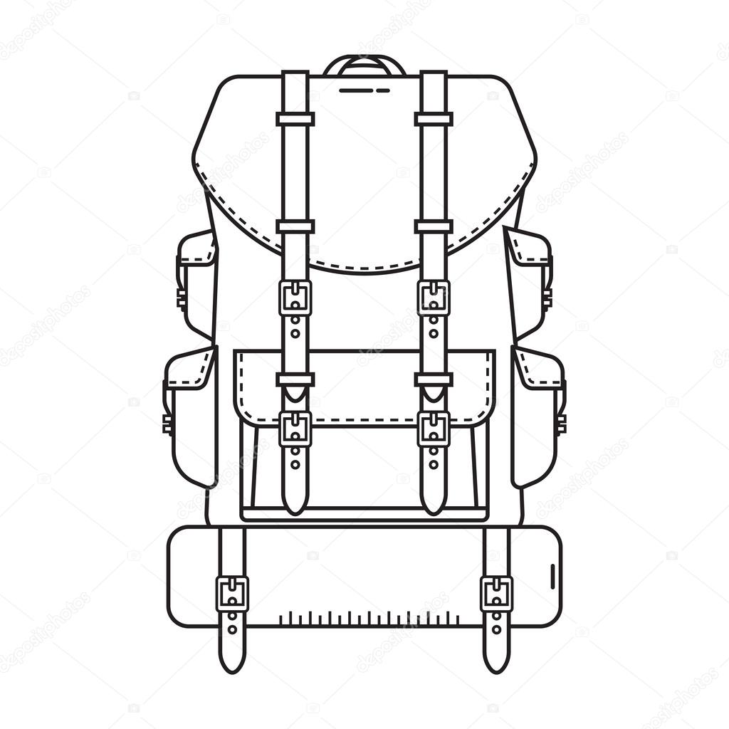 1024x1024 Hiking Backpack Icon Stock Vector