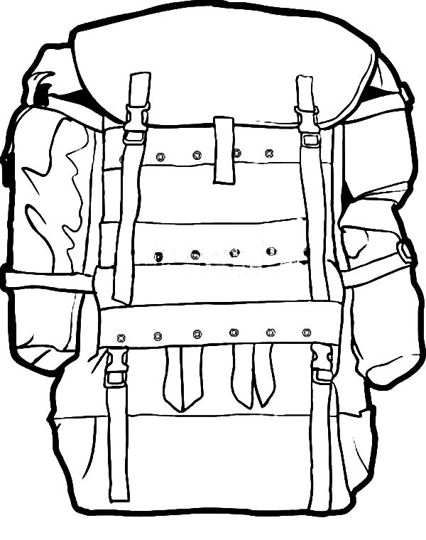 600x760 Military Camping Backpack Coloring Pages