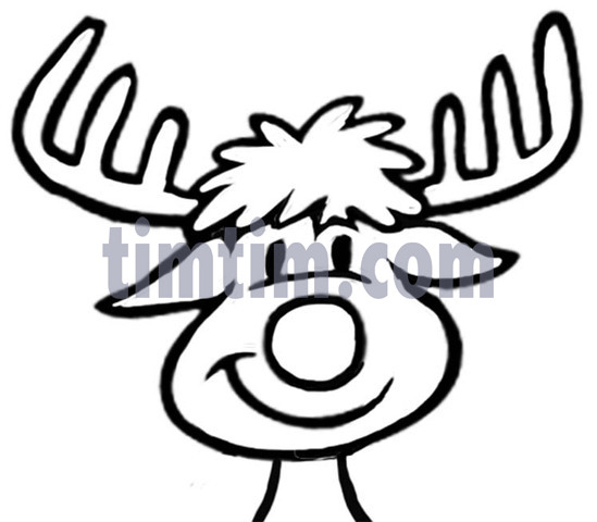 549x480 Free Drawing Of 1 Rudolph Bw From The Category Christmas