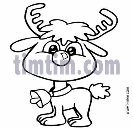 450x438 Free Drawing Of Rudolf Baby Bw From The Category Christmas
