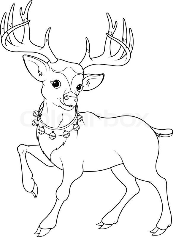 583x800 Reindeer Rudolf Coloring Page Stock Vector Colourbox