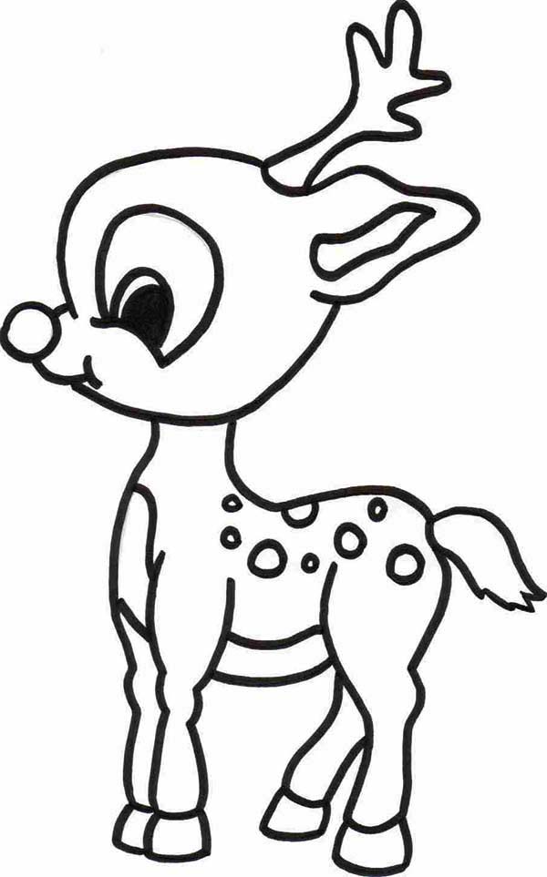 600x963 Baby Rudolph The Red Nosed Reindeer Coloring Page Color Luna