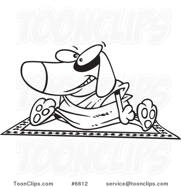 581x600 Cartoon Blacknd White Line Drawing Of Doggie Lama Sitting On