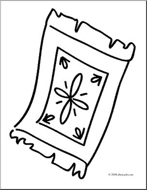 304x392 Clip Art Basic Words Rug (Coloring Page) I Abcteach