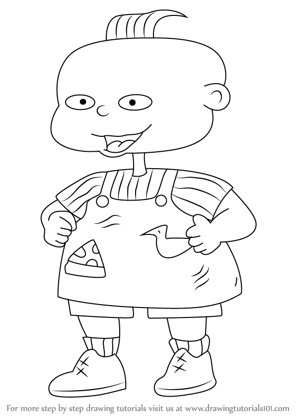 598x840 Learn How To Draw Phil From Rugrats (Rugrats) Step By Step