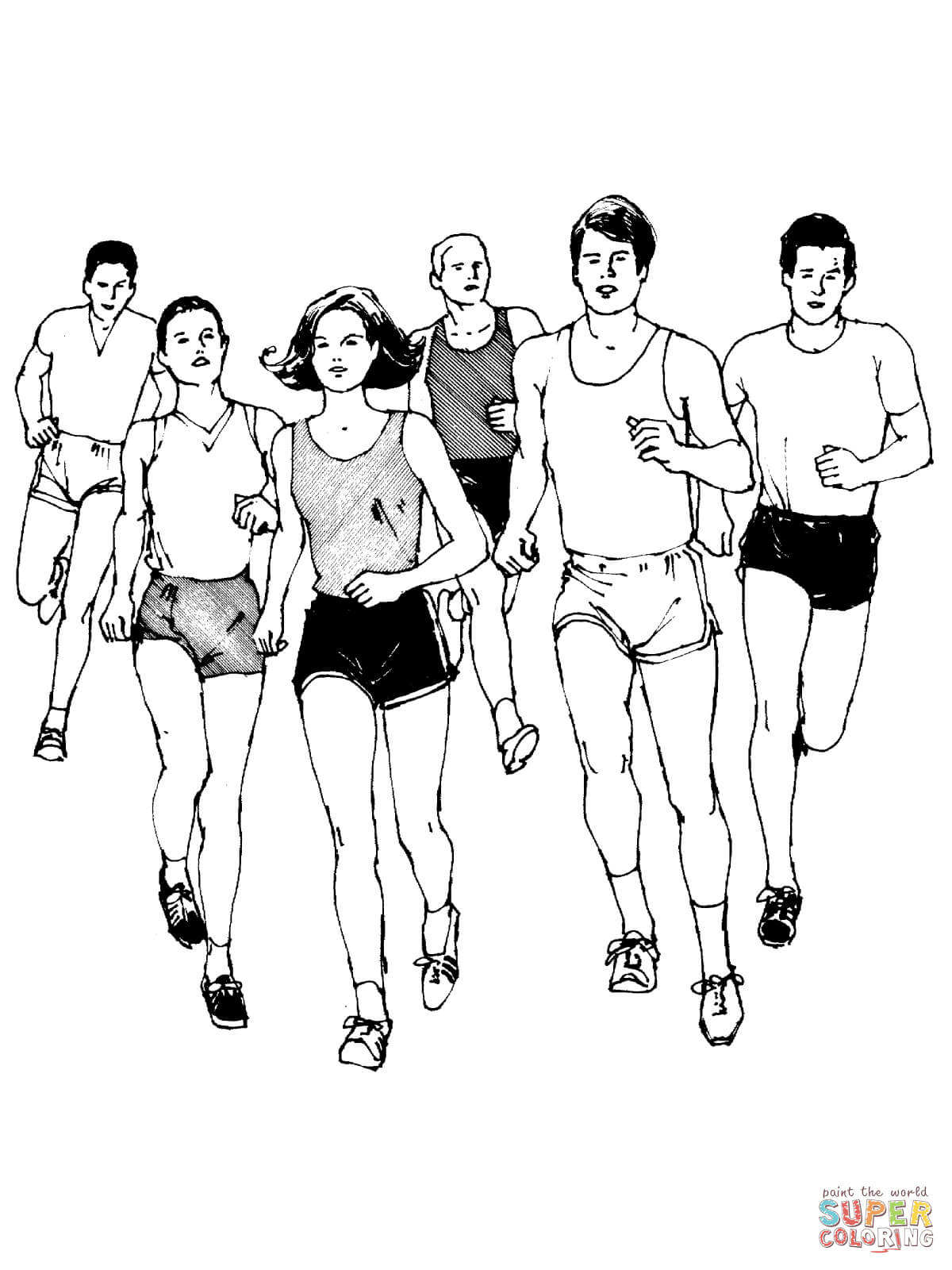 1200x1600 Marathon Runners Coloring Page Free Printable Coloring Pages