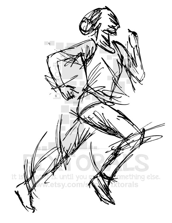 570x738 Track Runner Clipart Sketchy Eps Bestand Vector En Jpeg Logos