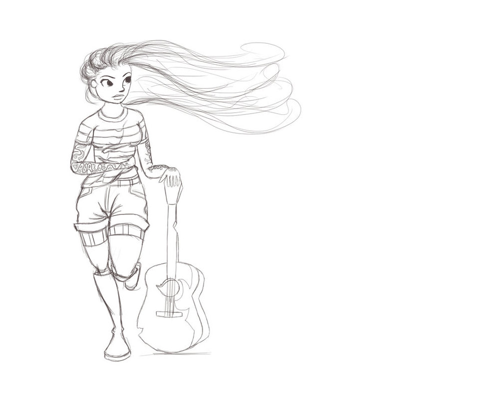 1008x792 Run Away Girl (Sketch) By Andrea101x