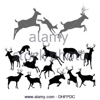 319x320 Black Silhouette Running Deer Vector Stock Vector Art